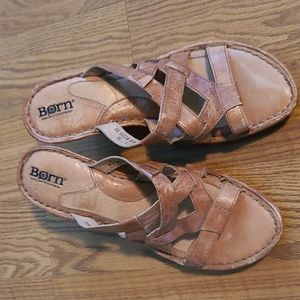 Born Tan Leather Wedge